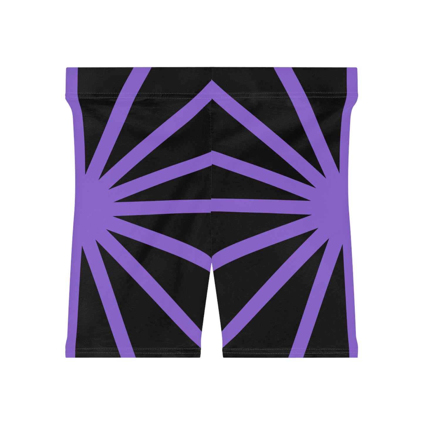 Purple Sunrays/Black base, Women's Biker Shorts (AOP)