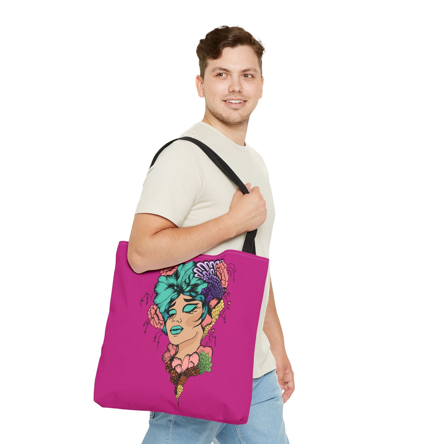 Fruitful Face, (Hot Pink)Tote Bag (AOP)