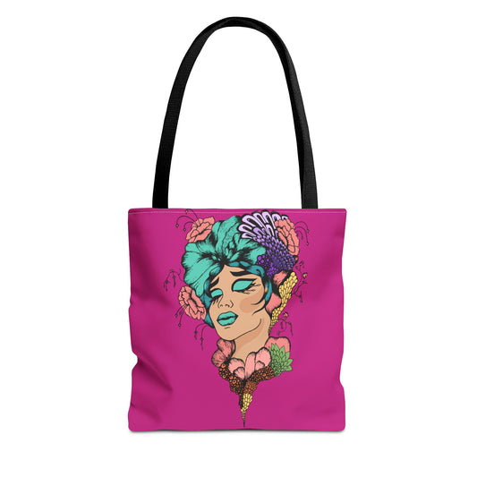 Fruitful Face, (Hot Pink)Tote Bag (AOP)