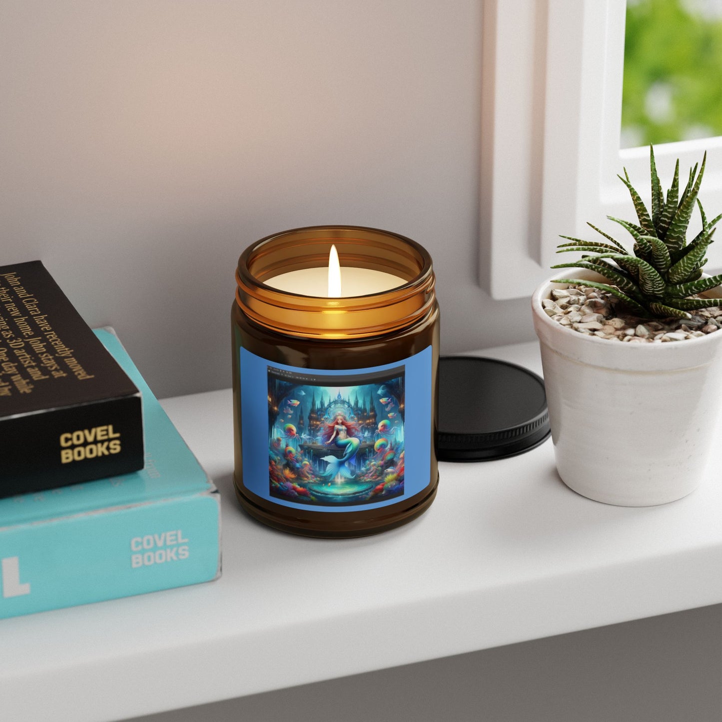 Atlantic Whisper, Scented Soy Candle (Multi-Size, Amber Jar)