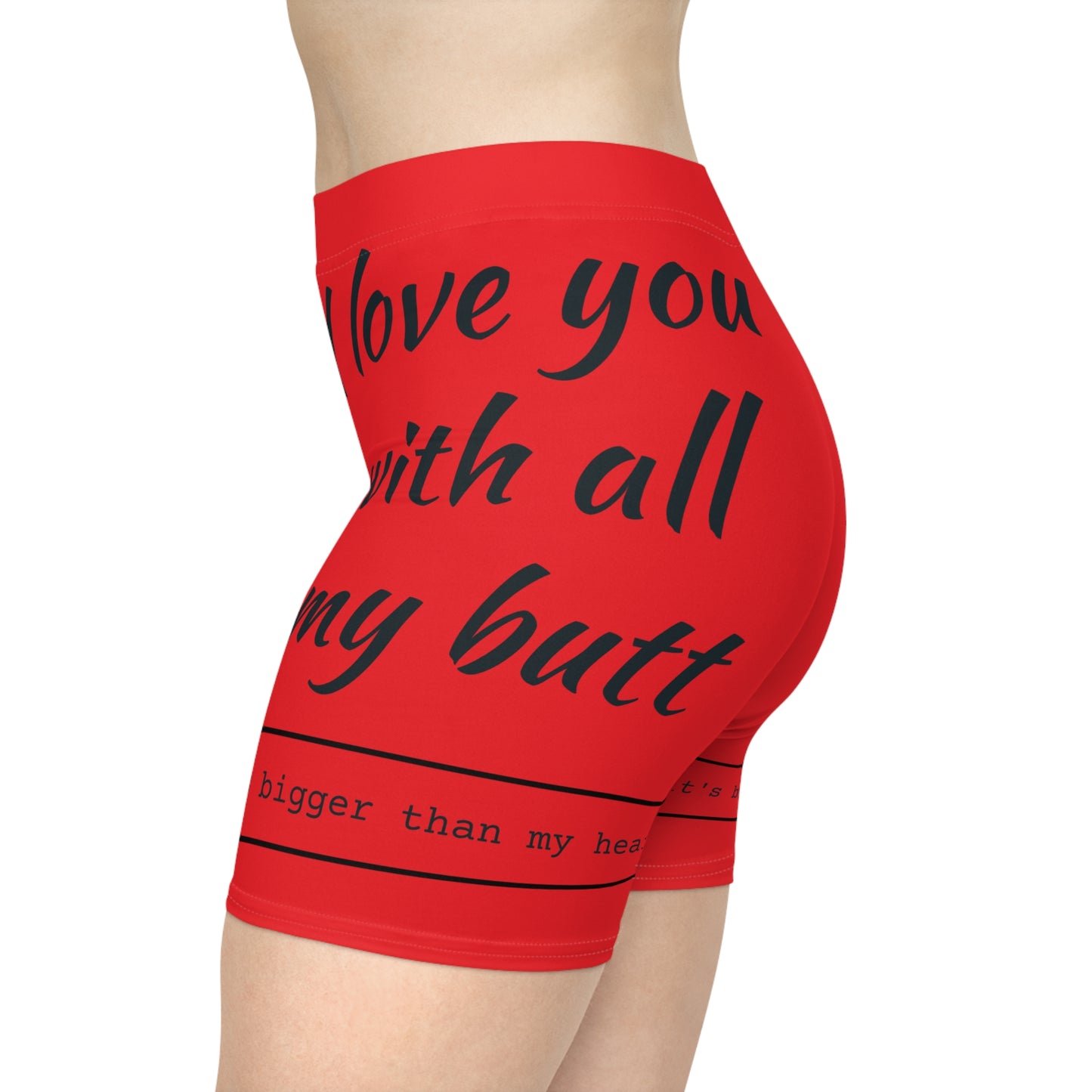 Copy of Funny Love/White Base, Women's Biker Shorts (AOP)
