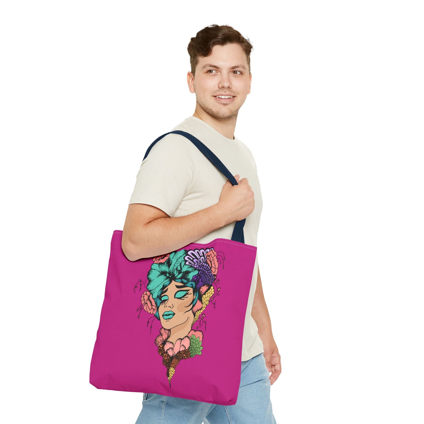 Fruitful Face, (Hot Pink)Tote Bag (AOP)