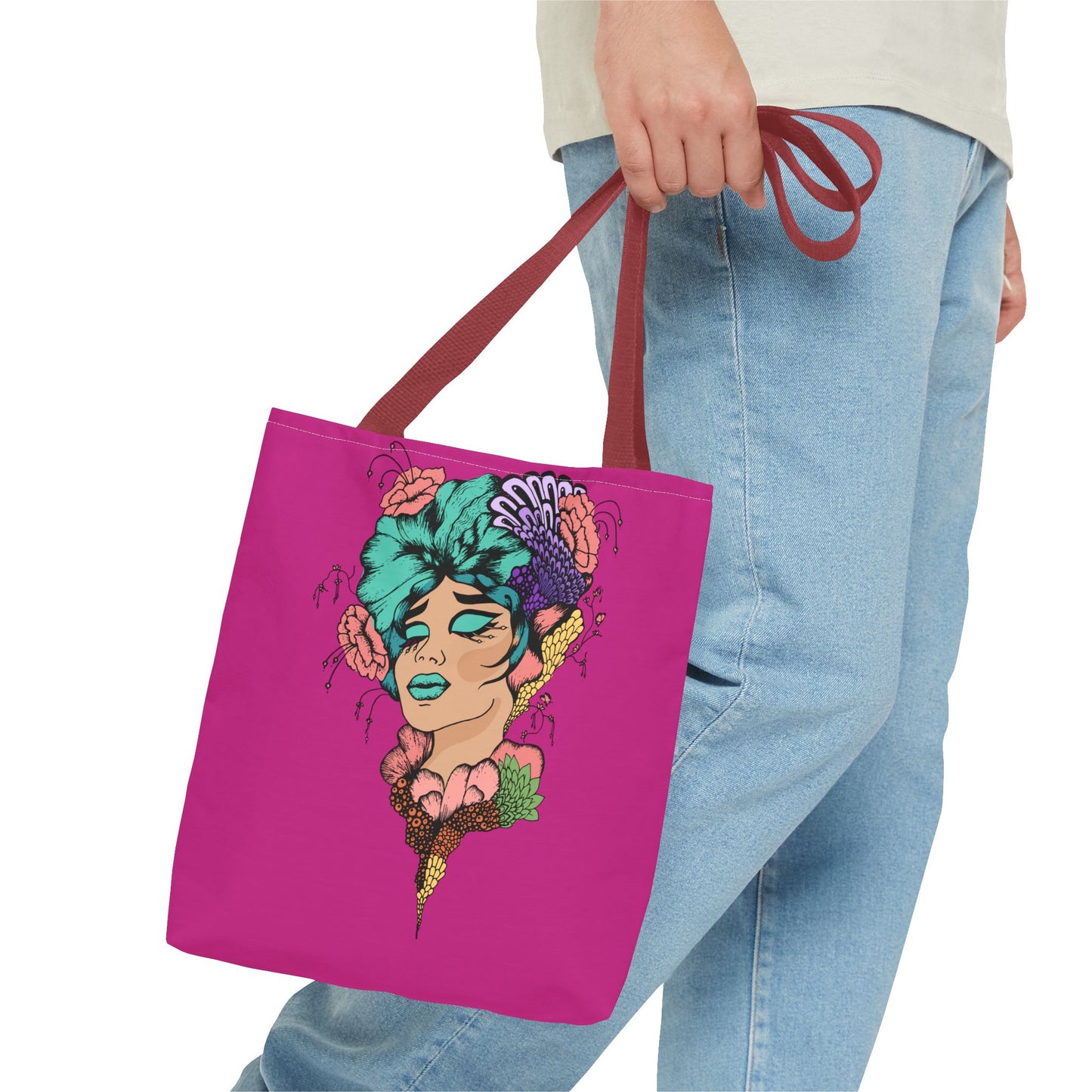 Fruitful Face, (Hot Pink)Tote Bag (AOP)
