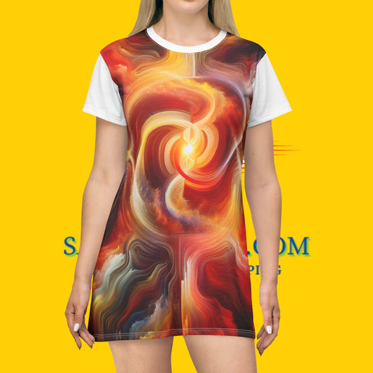 Light Journey, T-Shirt Dress (AOP)