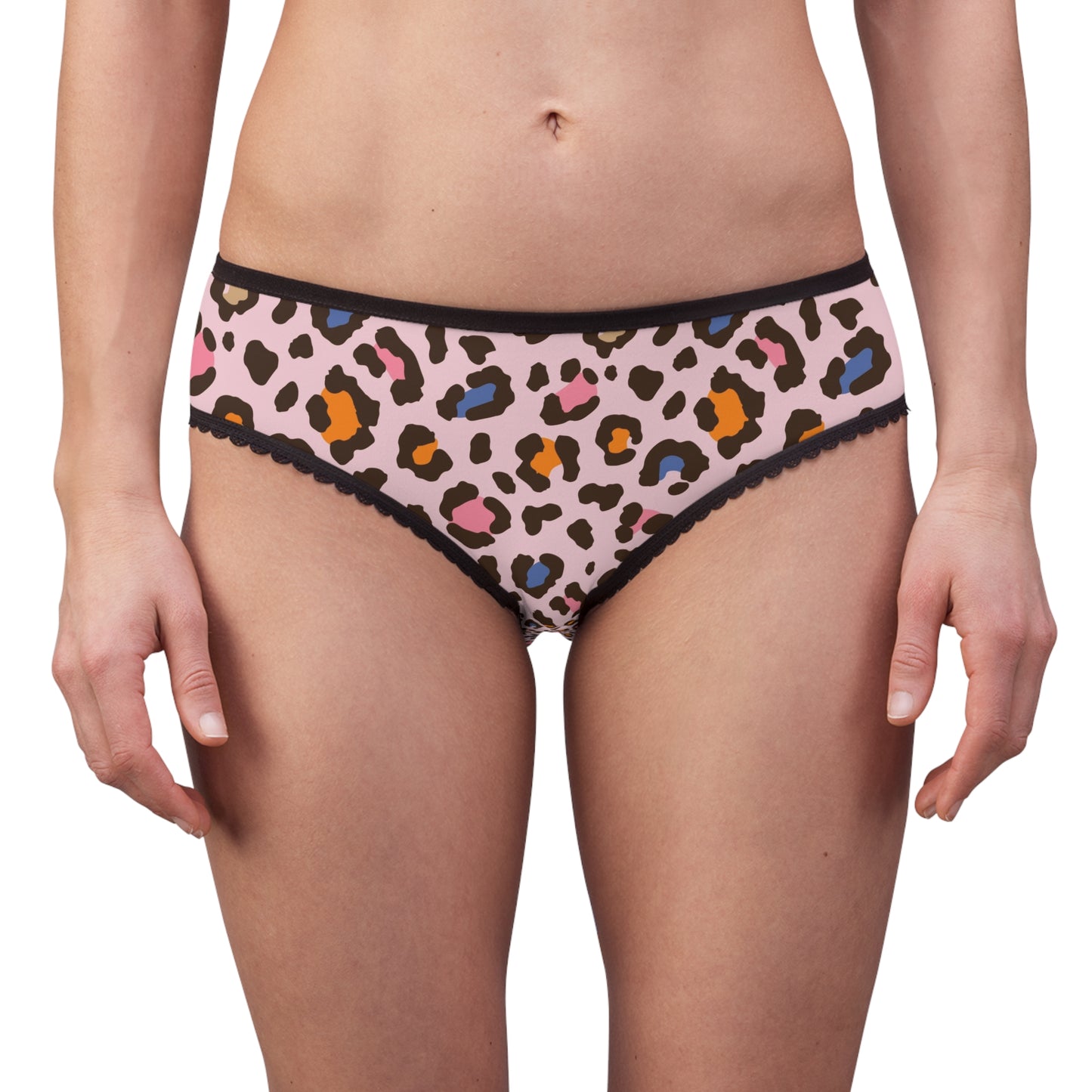 Pink Leopard Print Women's Briefs — Cute Animal Print Bikini Panties