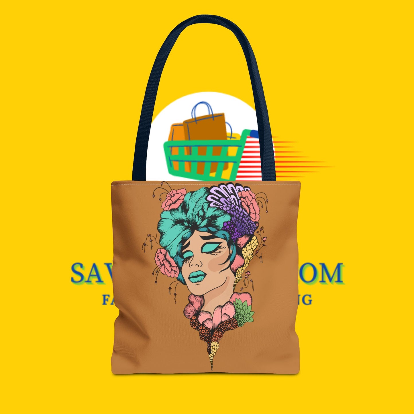 Blue Hair, Tote Bag (AOP)