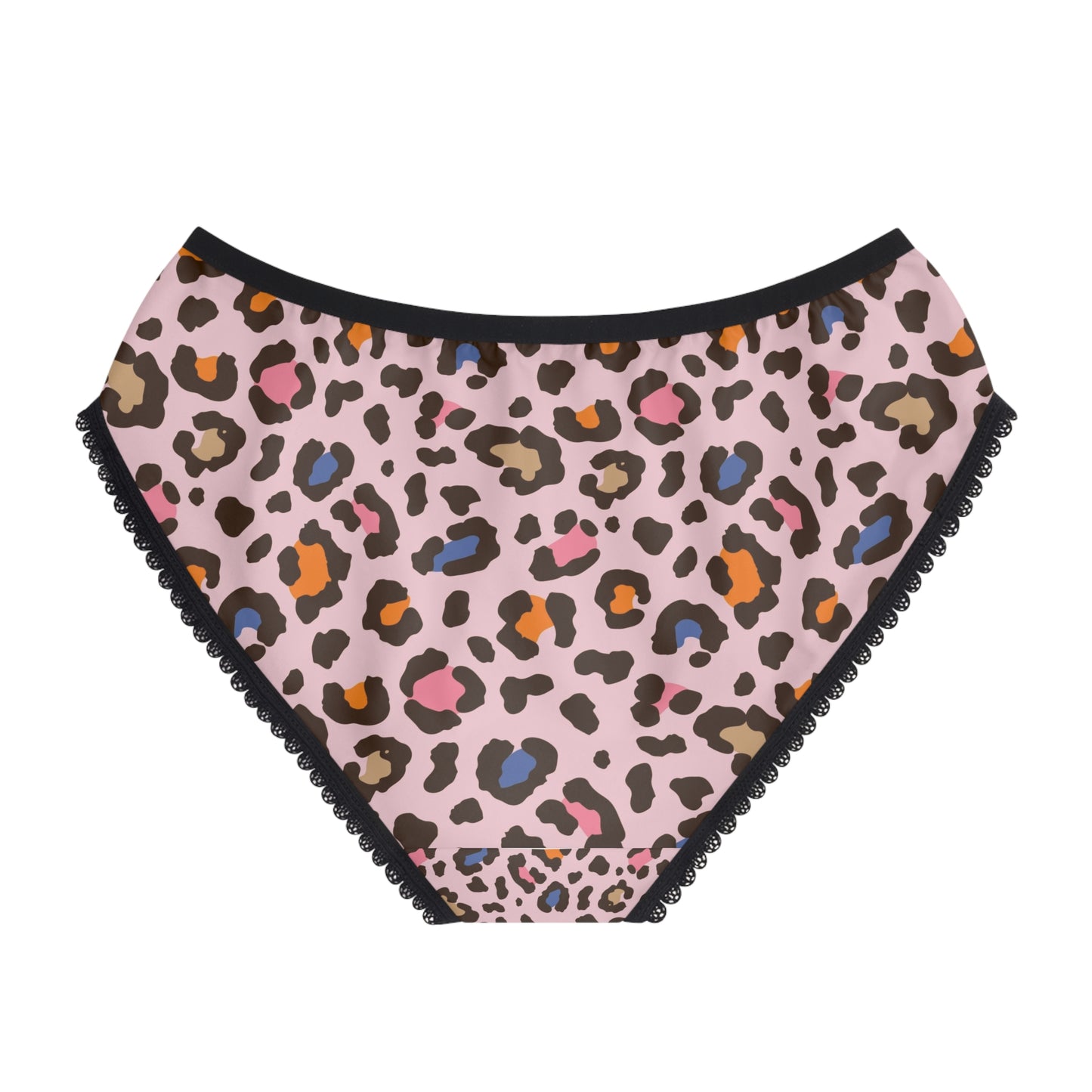 Pink Leopard Print Women's Briefs — Cute Animal Print Bikini Panties
