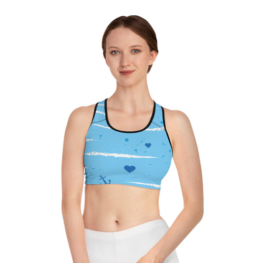 Sea Print, Sports Bra (AOP)