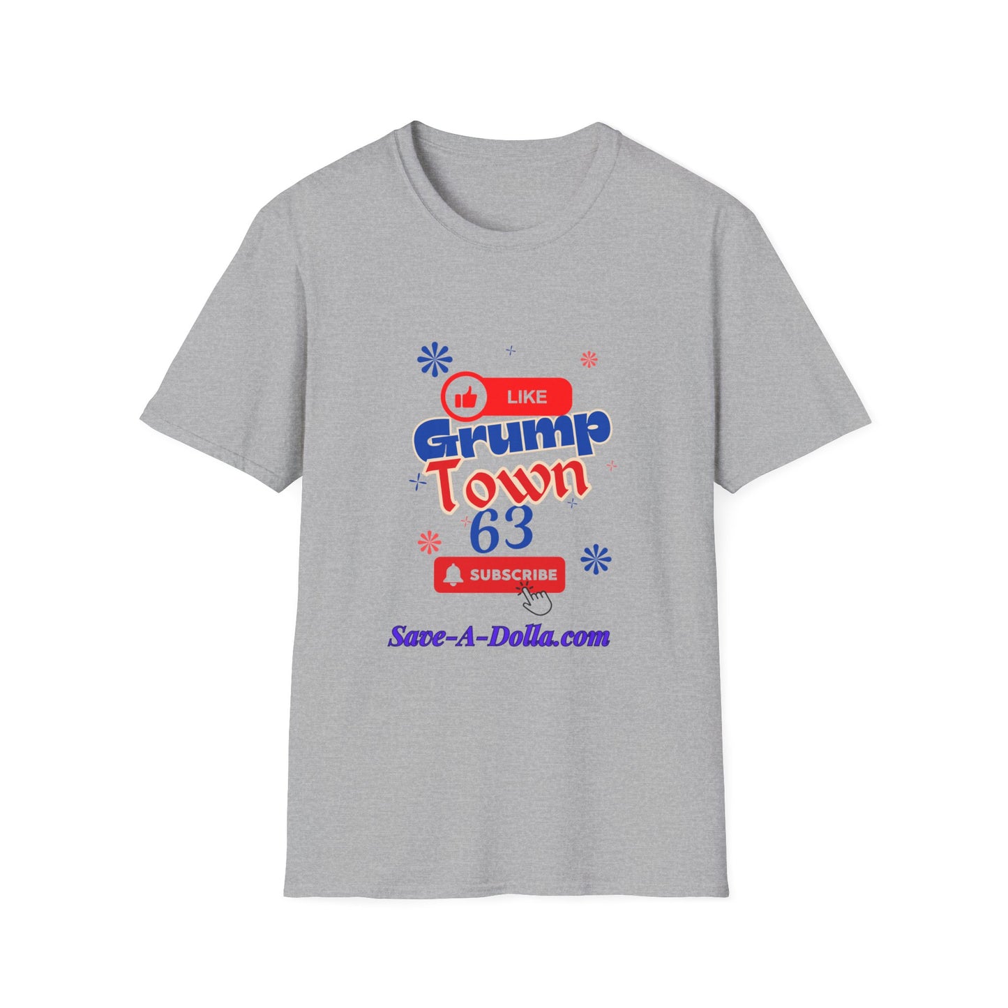 Funny Grump Town Unisex Softstyle T-Shirt - Perfect for Grumpy Friends & Gift Ideas