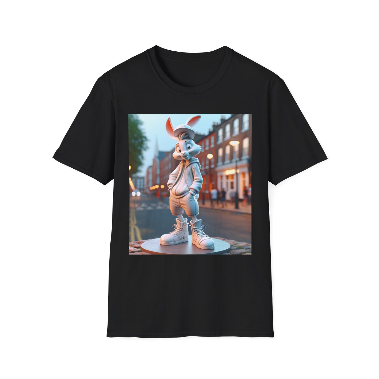 Cute Cartoon Rabbit Unisex Softstyle T-Shirt for Casual Wear