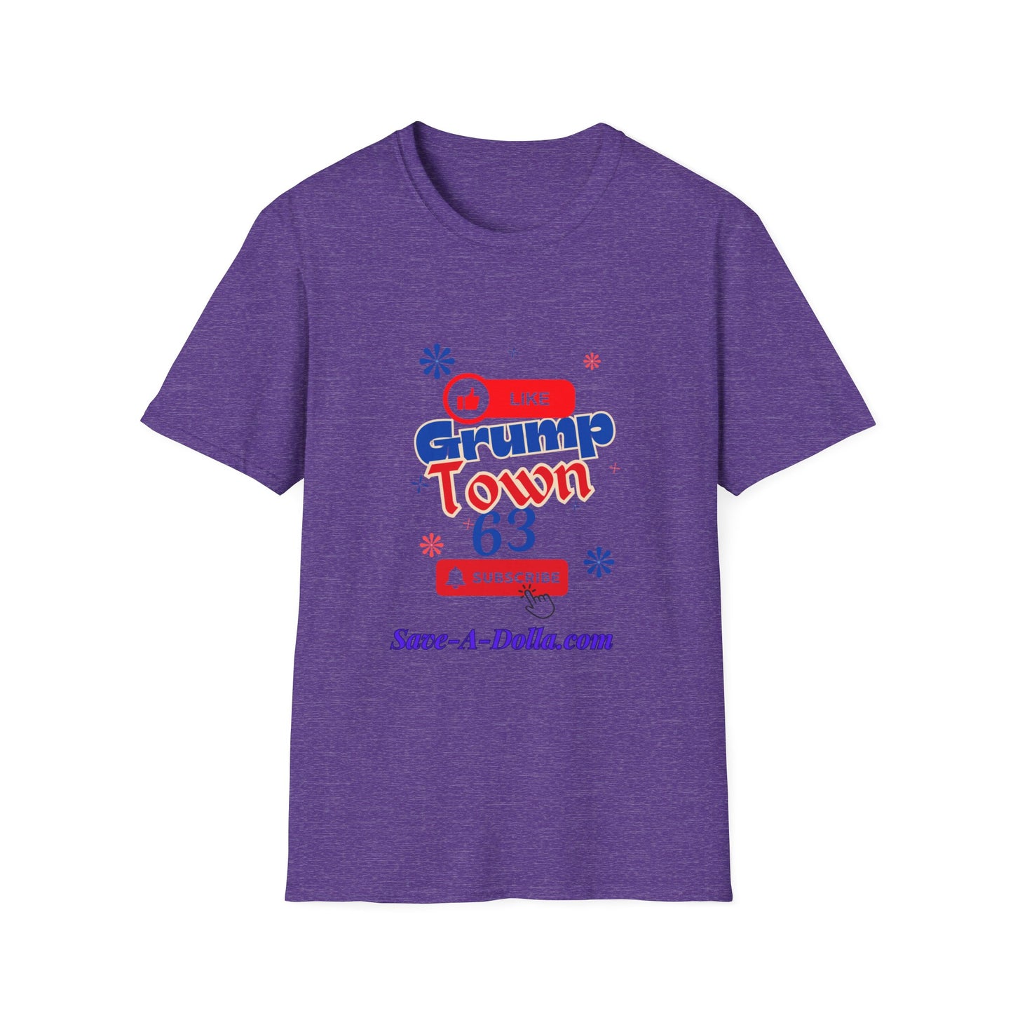 Funny Grump Town Unisex Softstyle T-Shirt - Perfect for Grumpy Friends & Gift Ideas