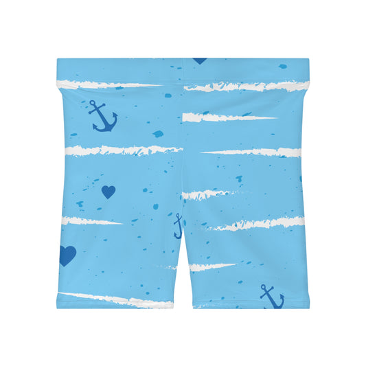 Sea Print, Women's Biker Shorts (AOP)