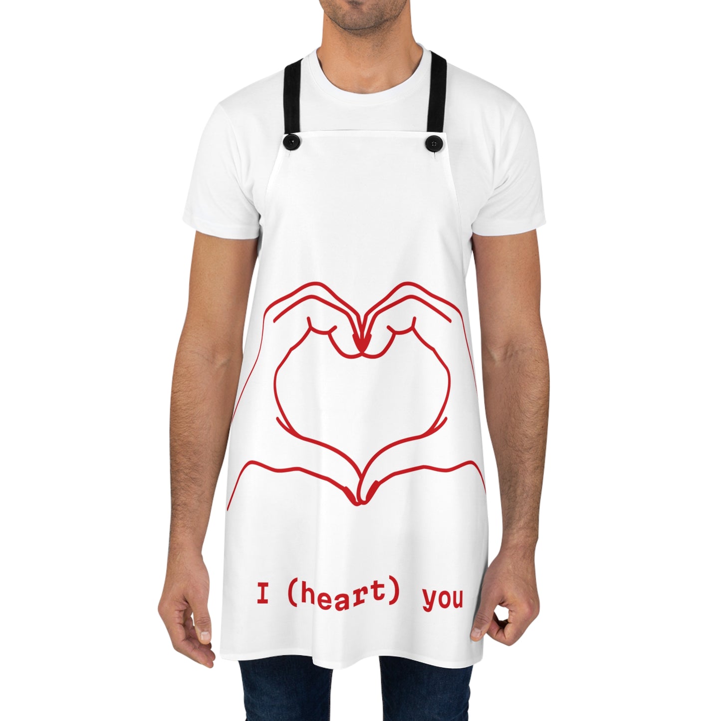 I Love You (White), Apron (AOP)