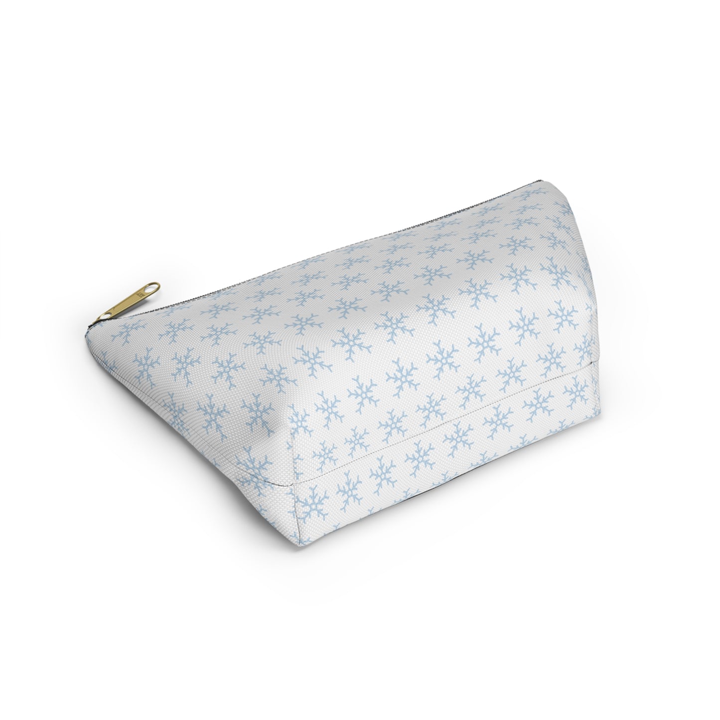 Make-up Accessory Pouch w T-bottom, Snowflakes Pattern. S/L