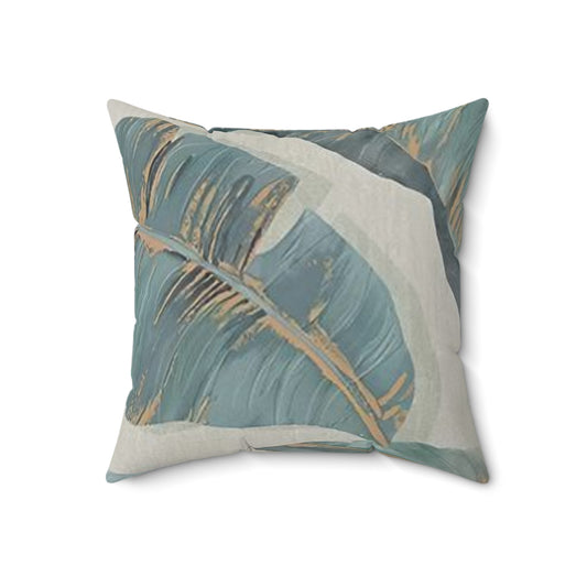 Spun Blue Palm, Polyester Square Pillow, 14" x 14", 16" x 16", 18" x 18", 20" x 20"