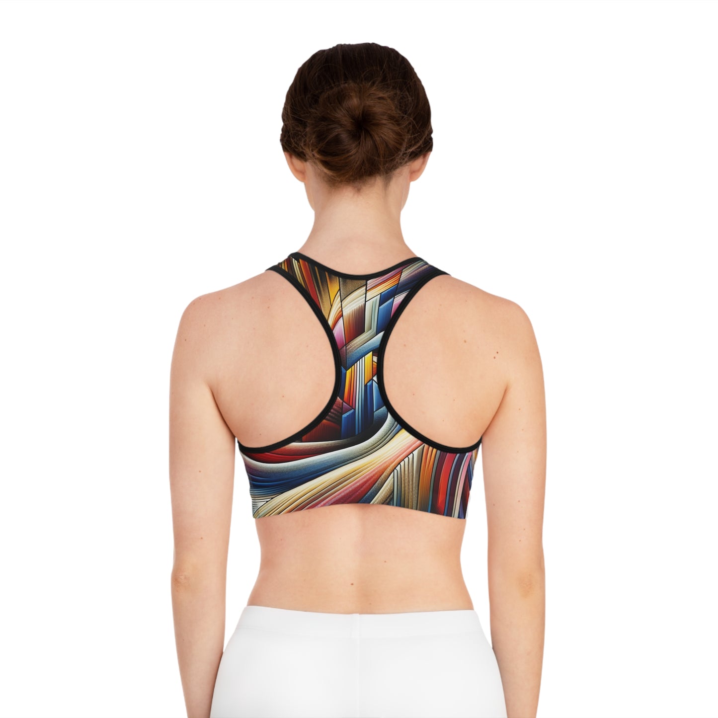 Sexy Colorful/ White Base, Sports Bra (AOP)