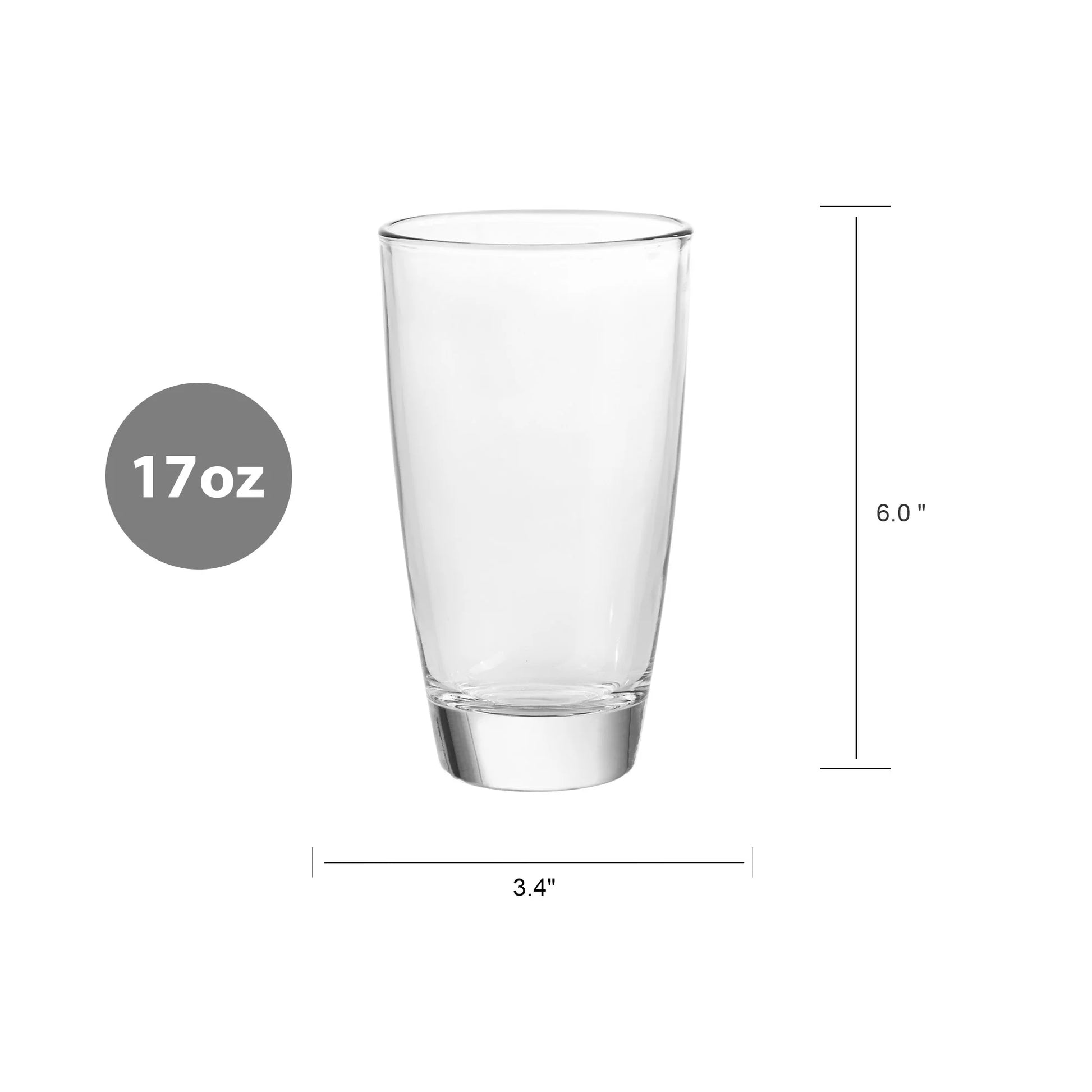 Reeve Drinking Glasses, 17 Oz, Set of 8