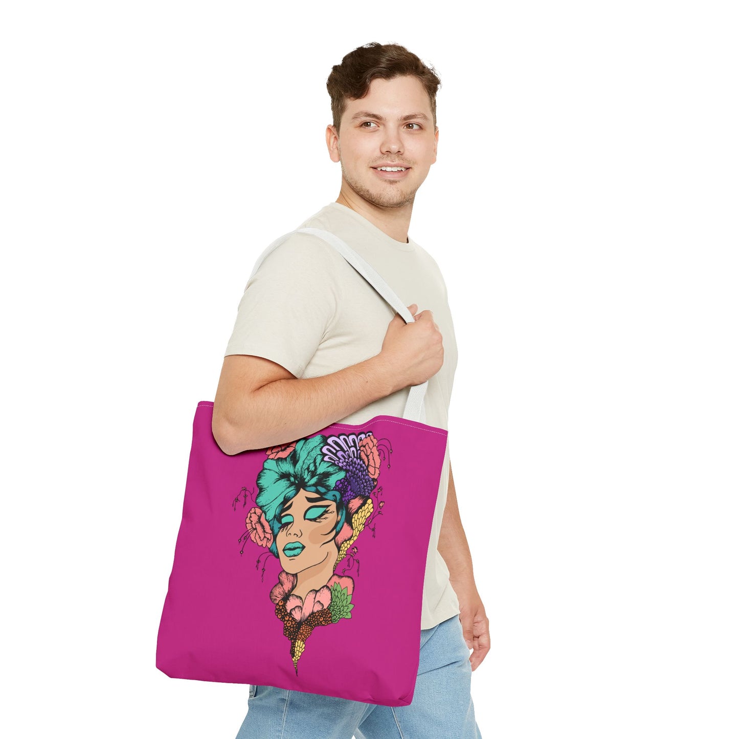 Fruitful Face, (Hot Pink)Tote Bag (AOP)