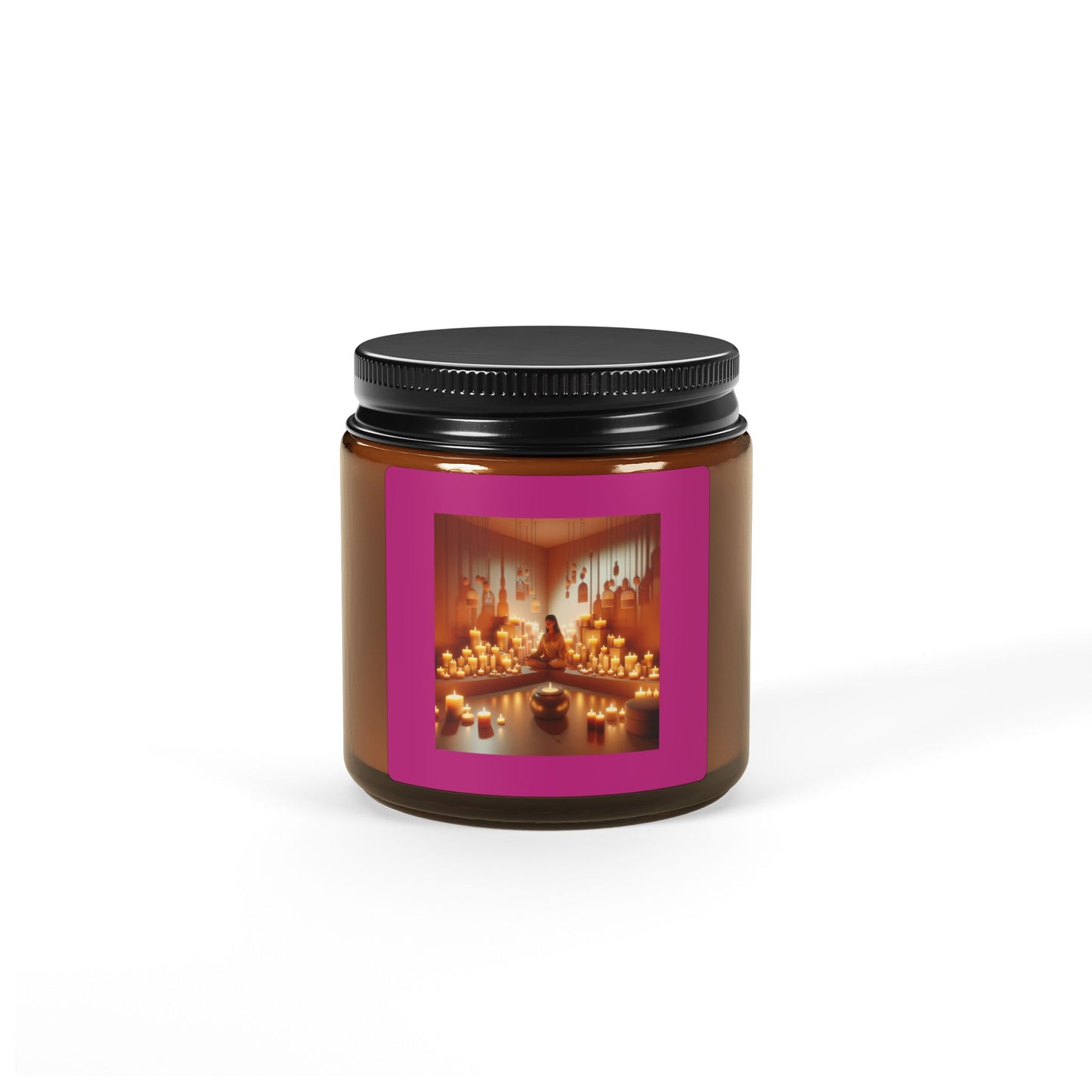 White Sage/Lavender, Scented Soy Candle (Multi-Size, Amber Jar)
