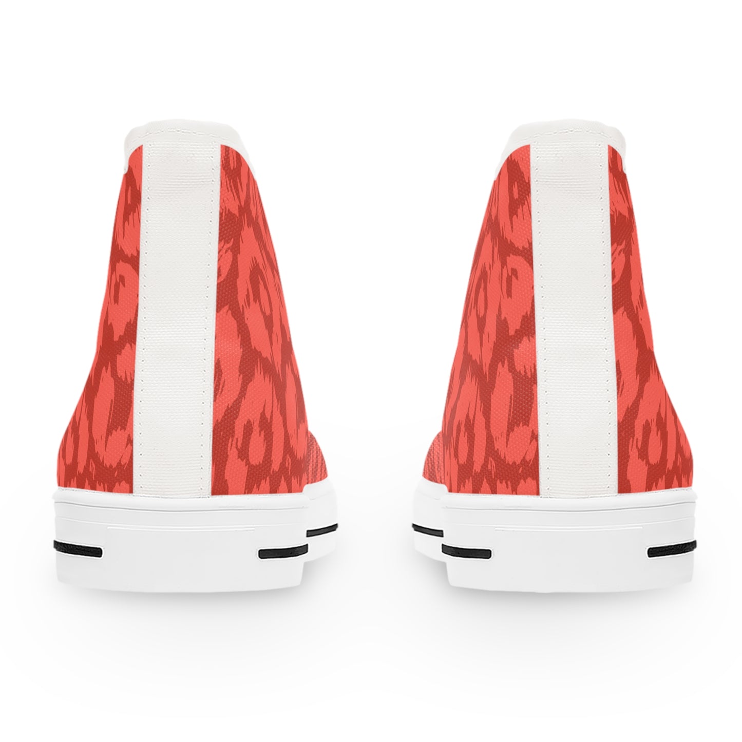 Red Colored Leopard print Design, Women's High Top Sneakers