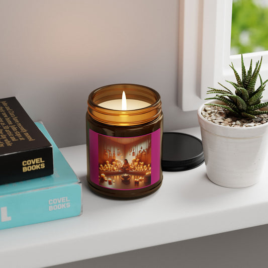 White Sage/Lavender, Scented Soy Candle (Multi-Size, Amber Jar)