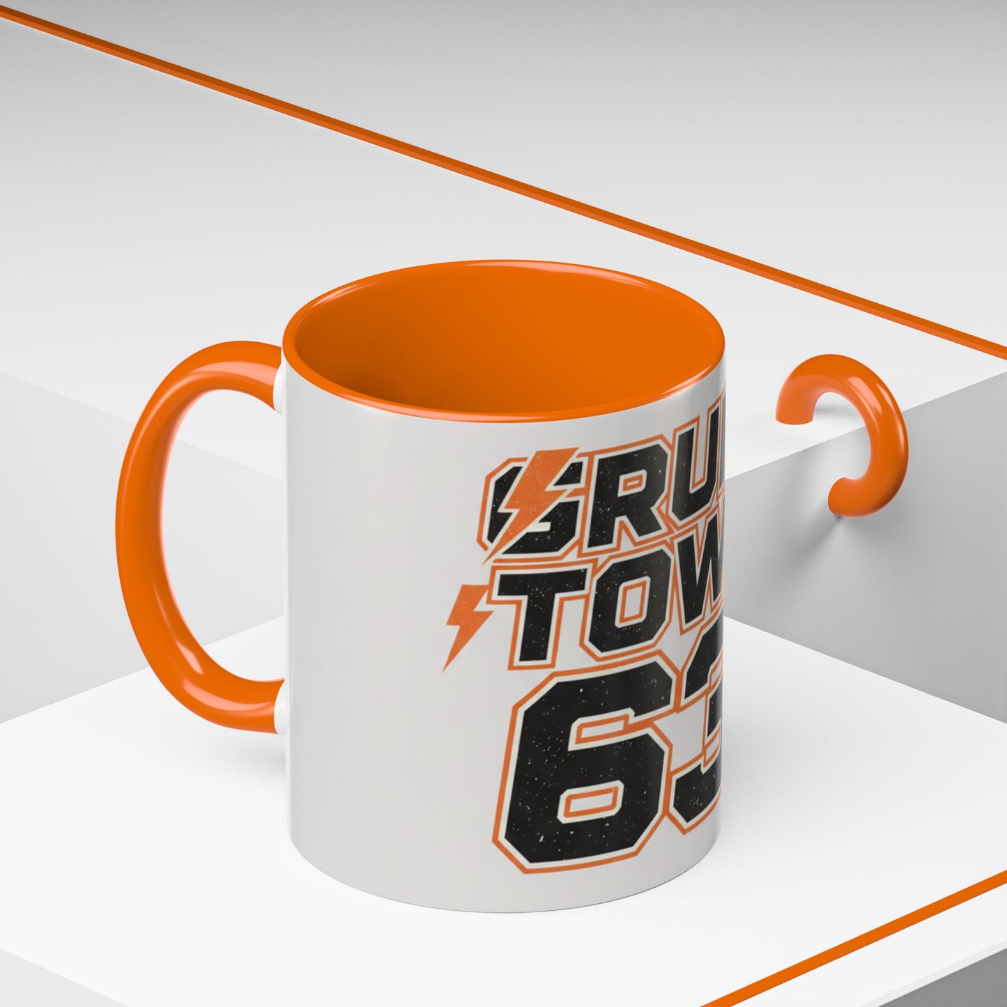 Accent Coffee Mug — 'Crump Town 63' Retro Racing Logo Coffee Mug (11/15oz)
