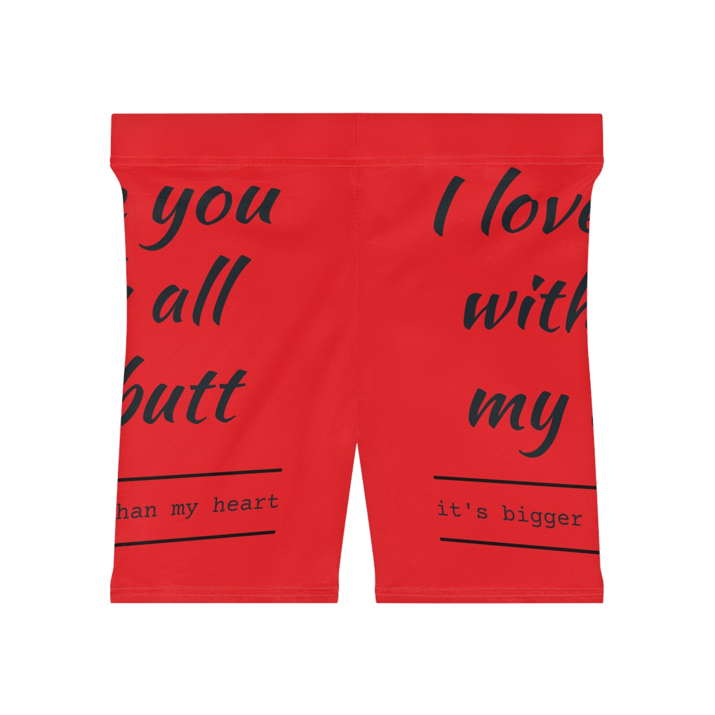Copy of Funny Love/White Base, Women's Biker Shorts (AOP)