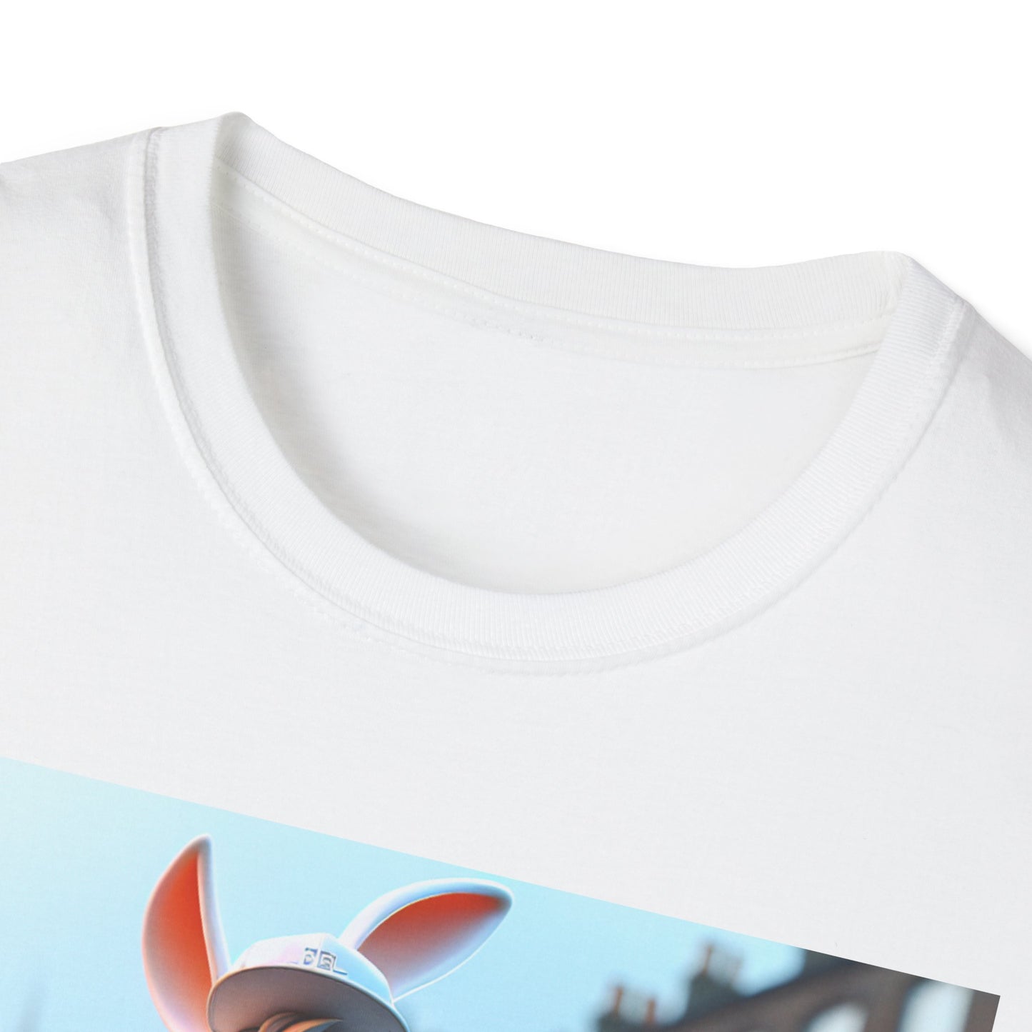 Cute Cartoon Rabbit Unisex Softstyle T-Shirt for Casual Wear