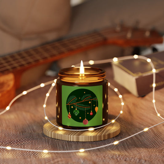Christmas Warmth, Scented Soy Candle (Multi-Size, Amber Jar)