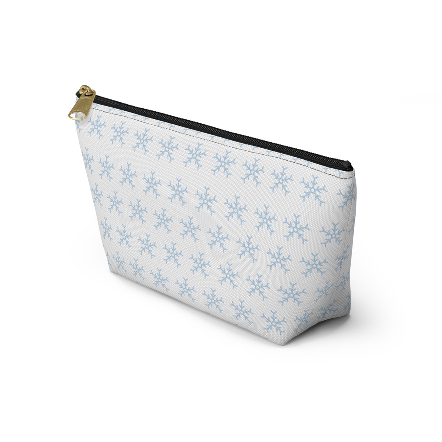 Make-up Accessory Pouch w T-bottom, Snowflakes Pattern. S/L