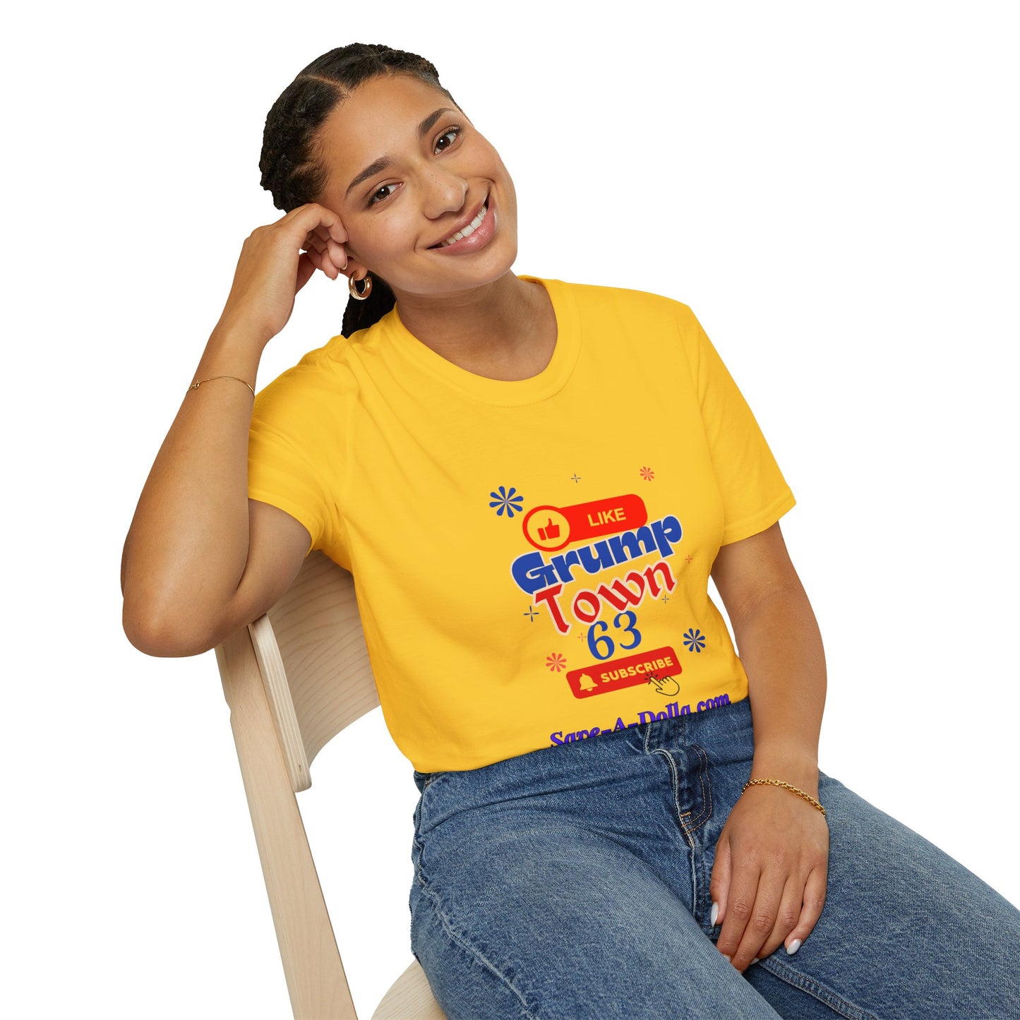 Funny Grump Town Unisex Softstyle T-Shirt - Perfect for Grumpy Friends & Gift Ideas
