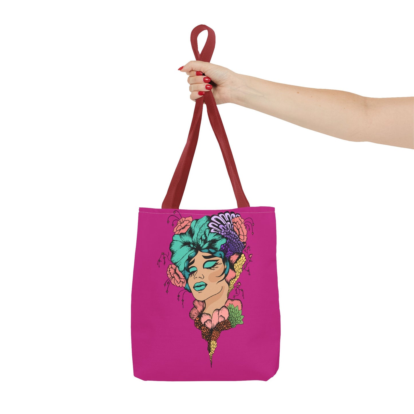 Fruitful Face, (Hot Pink)Tote Bag (AOP)