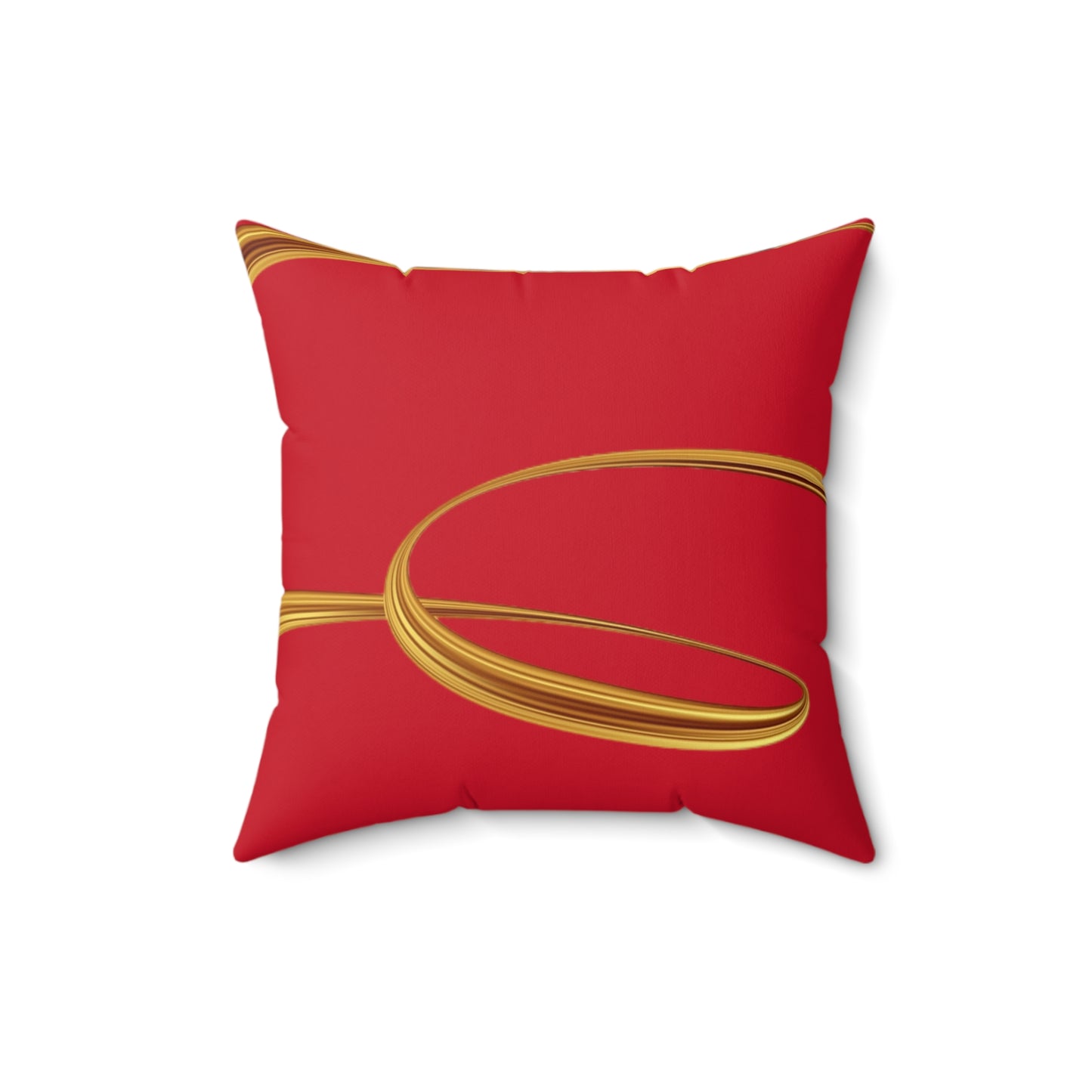 Macaroon/ Gold Spun, Polyester Square Pillow