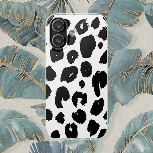Leopard Print Flexi Case — Black & White Animal Phone Cover