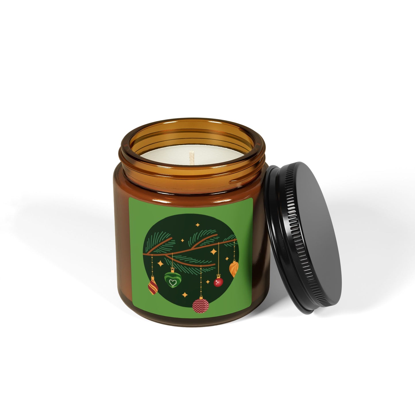 Christmas Warmth, Scented Soy Candle (Multi-Size, Amber Jar)