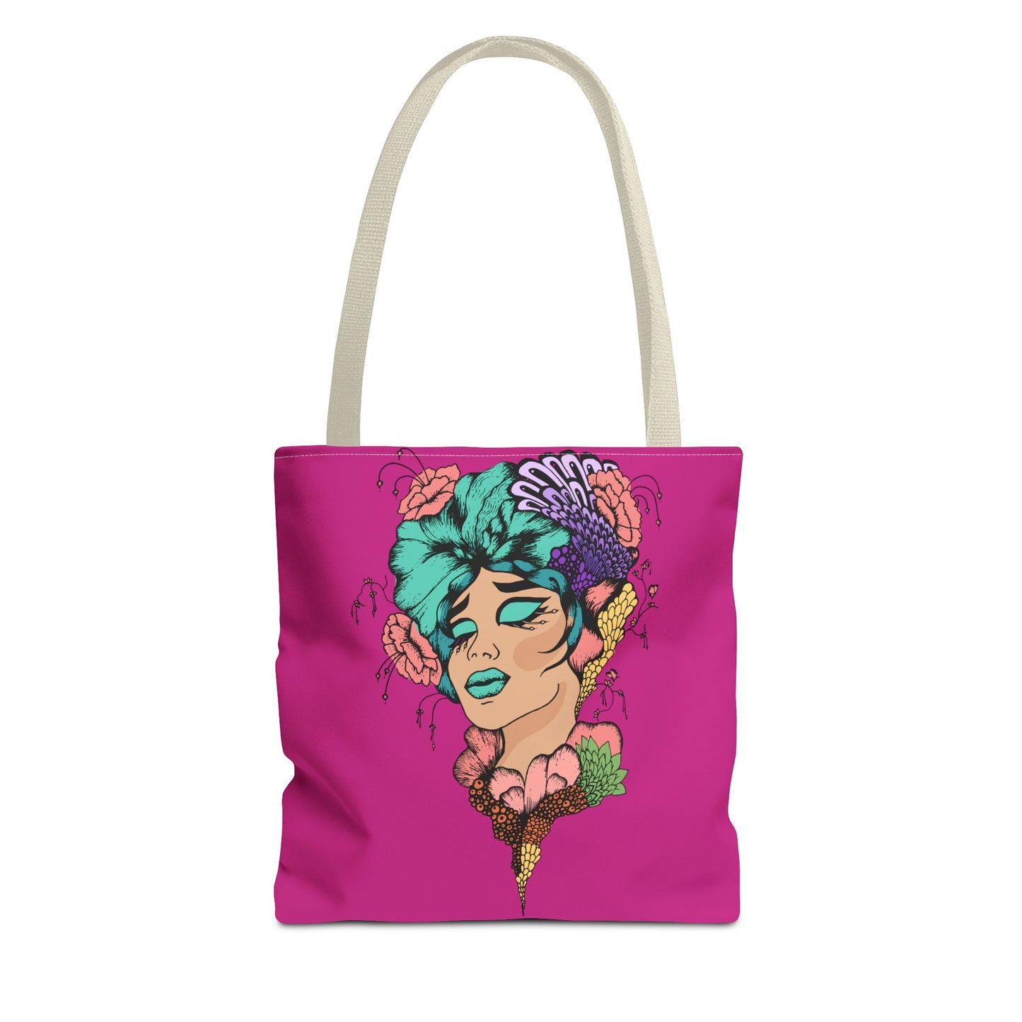 Fruitful Face, (Hot Pink)Tote Bag (AOP)