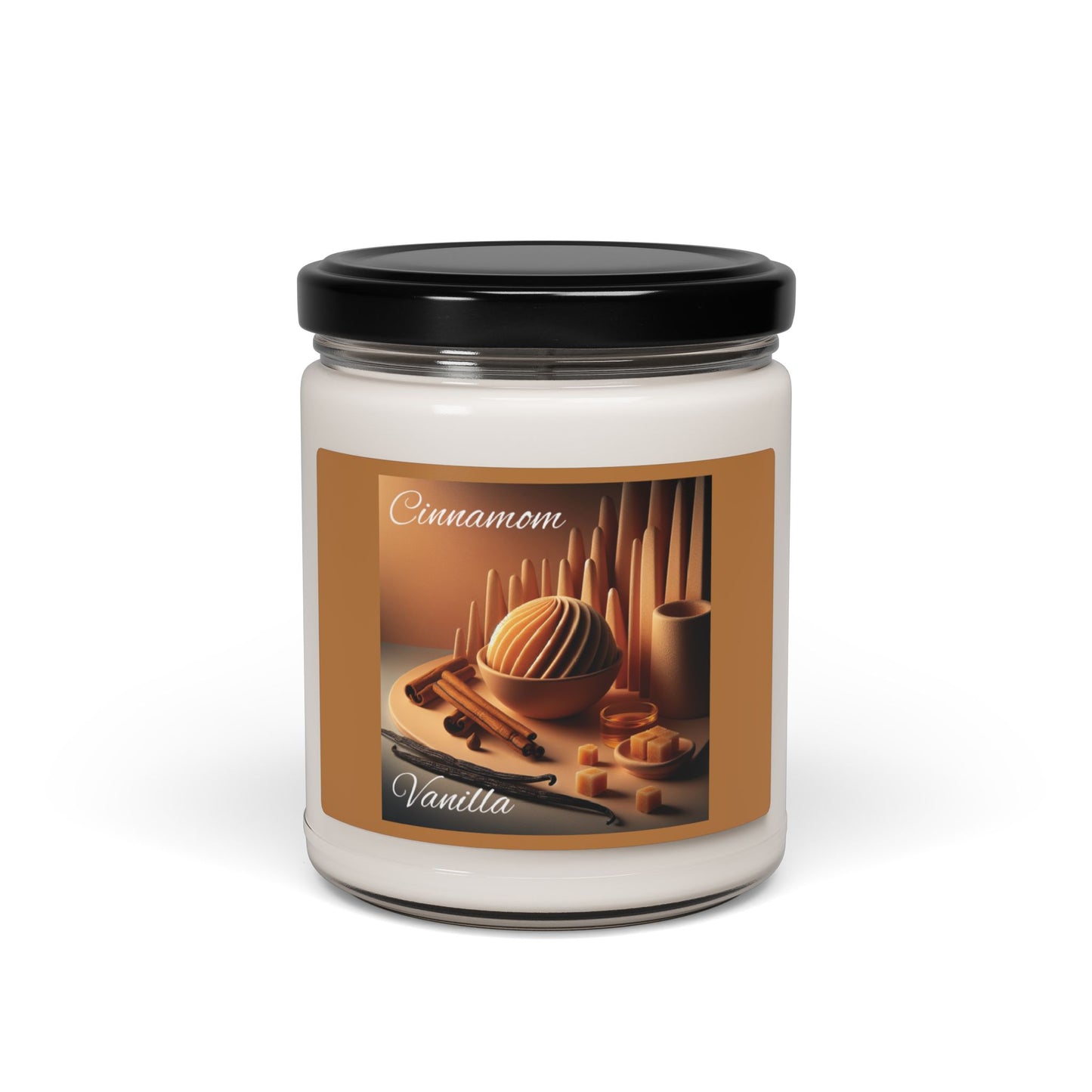 Cinnamon & Vanilla Scented Soy Candle, 9oz