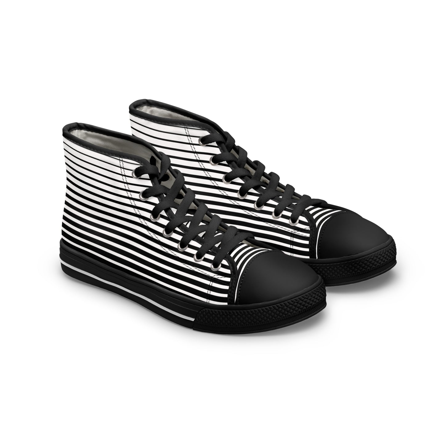 Black/White print Design, Women's High Top Sneakers