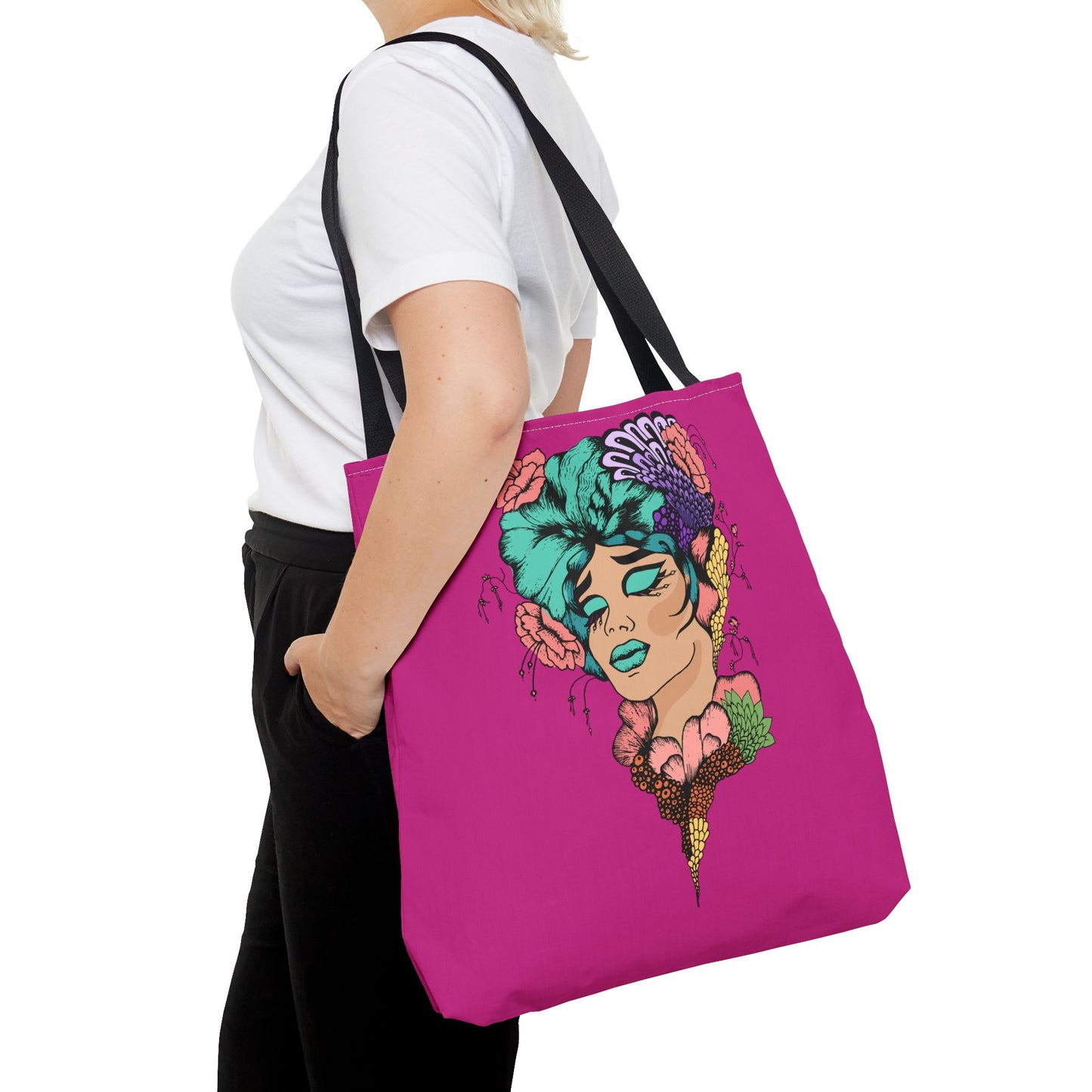Fruitful Face, (Hot Pink)Tote Bag (AOP)