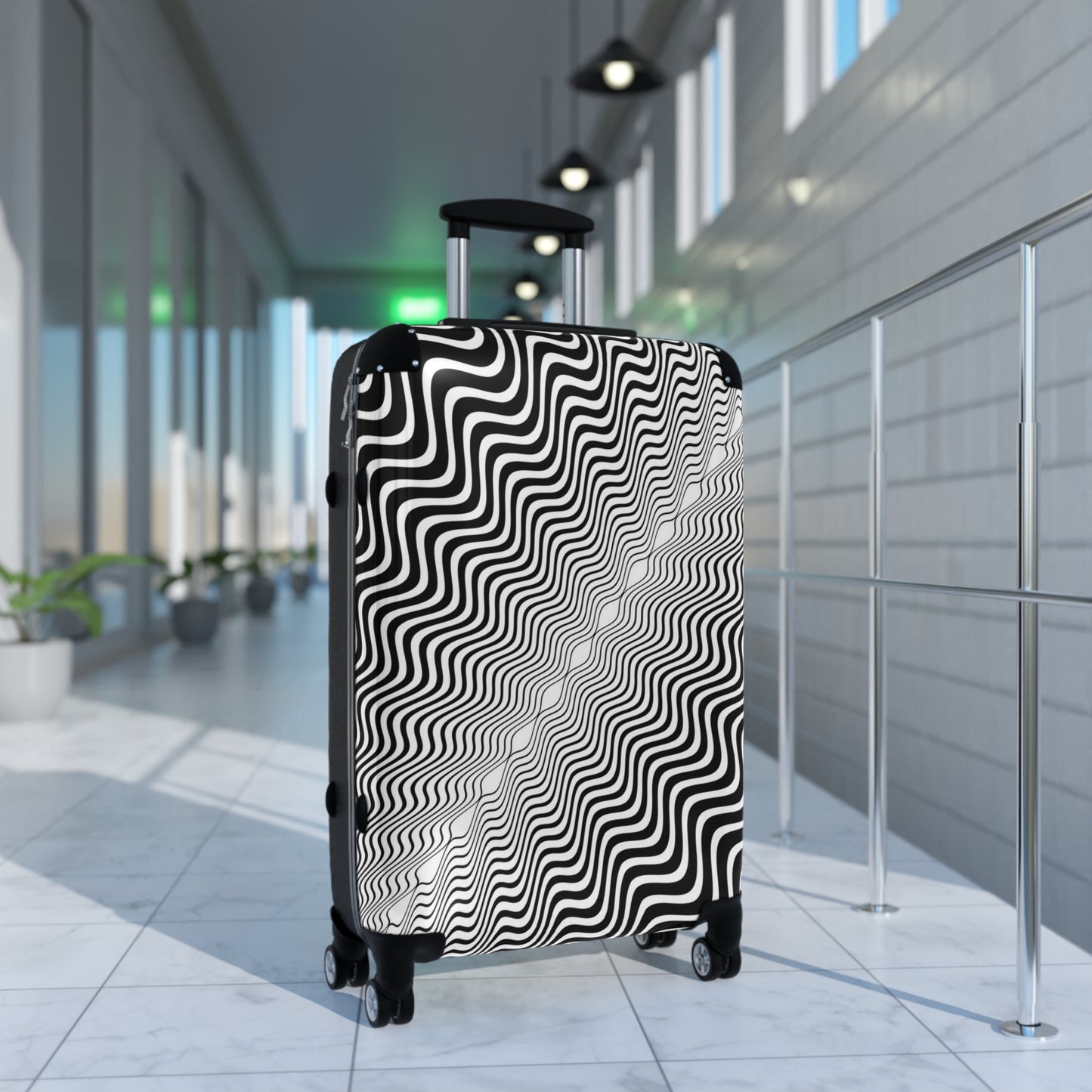 Suitcases, Sm, Med, Lrg, Waive 3D lines off-set