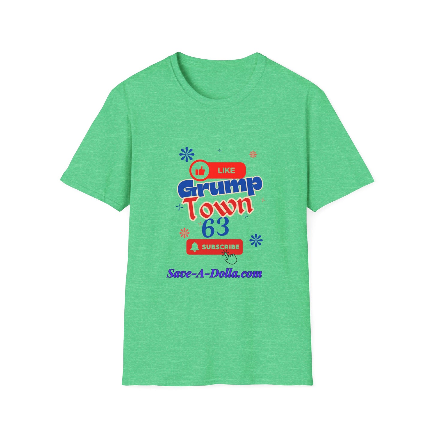 Funny Grump Town Unisex Softstyle T-Shirt - Perfect for Grumpy Friends & Gift Ideas