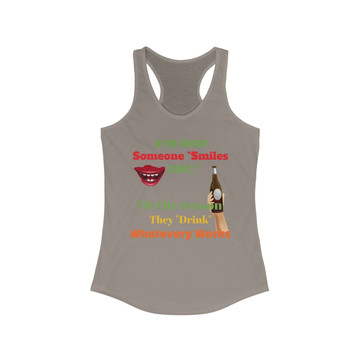 Smile/Drink, Women's Ideal Racerback Tank