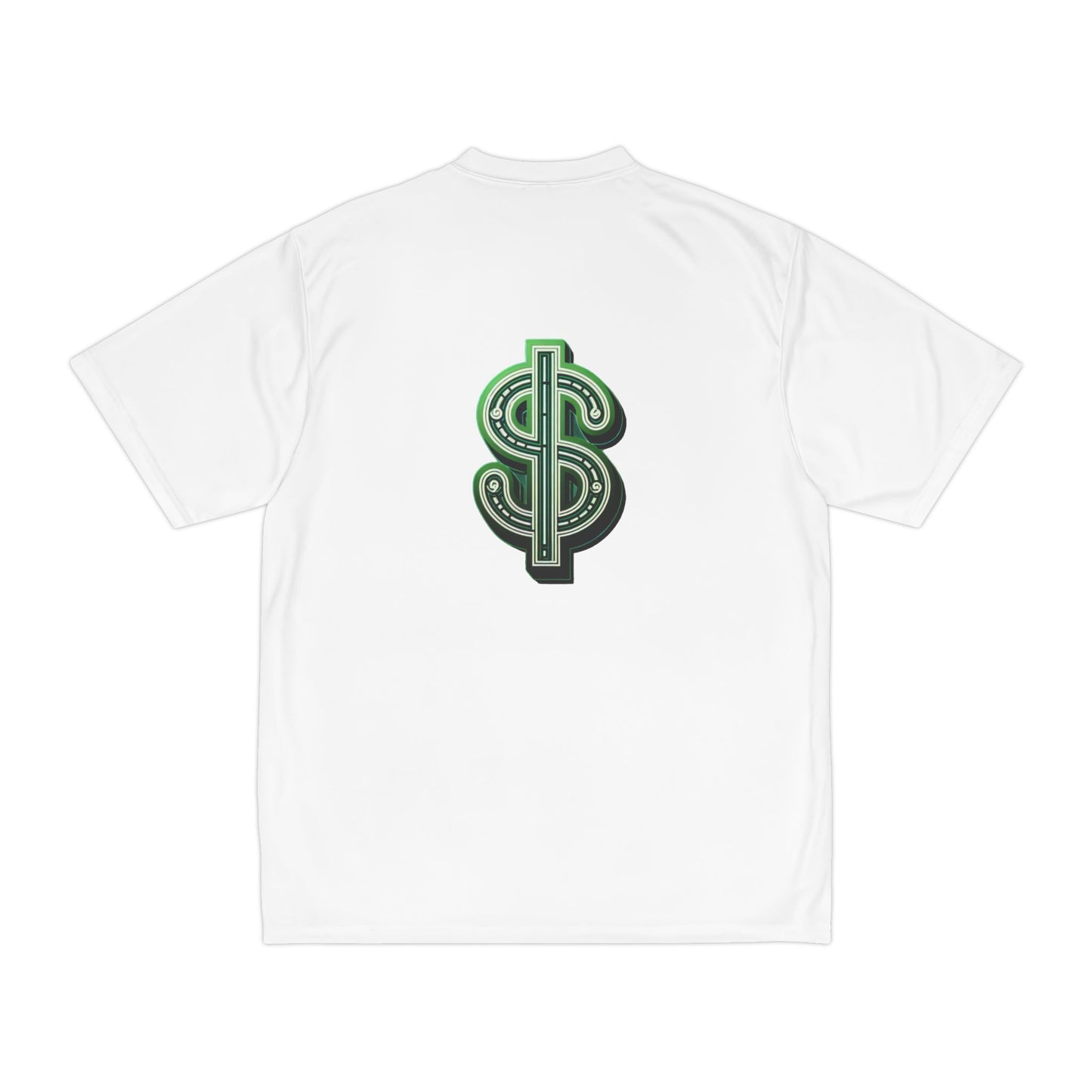 Dollar Sign Graphic T-Shirt — Green Money Symbol Performance Tee