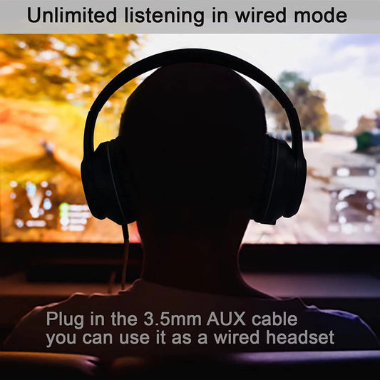 Noise Cancelling Headphones, Wireless Bluetooth over Ear Headphones, Foldable Stereo Microphone, Memory Foam Earpads, Mic, S31 - Black