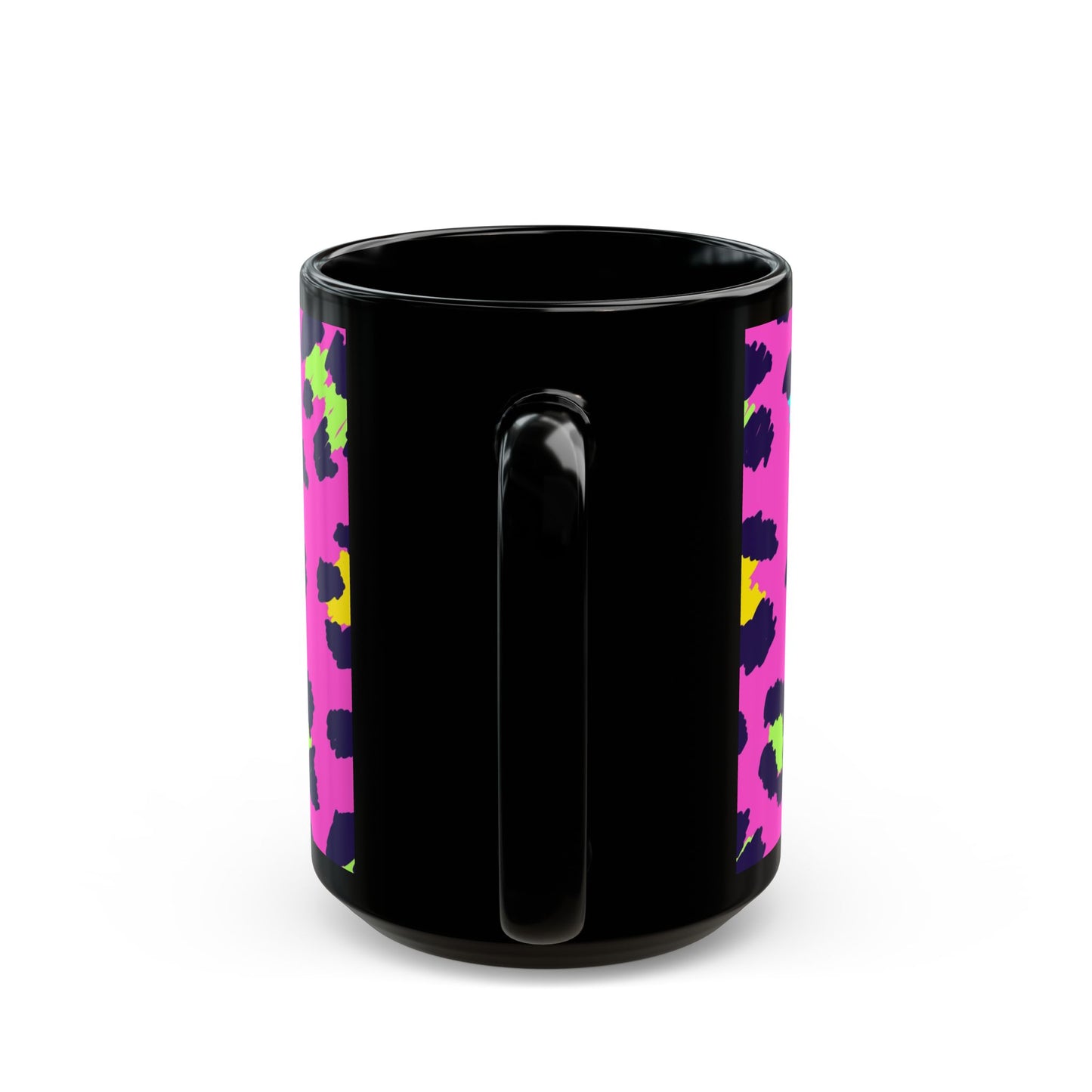 Hot Pink/Spotted, Black Mug (11oz, 15oz)