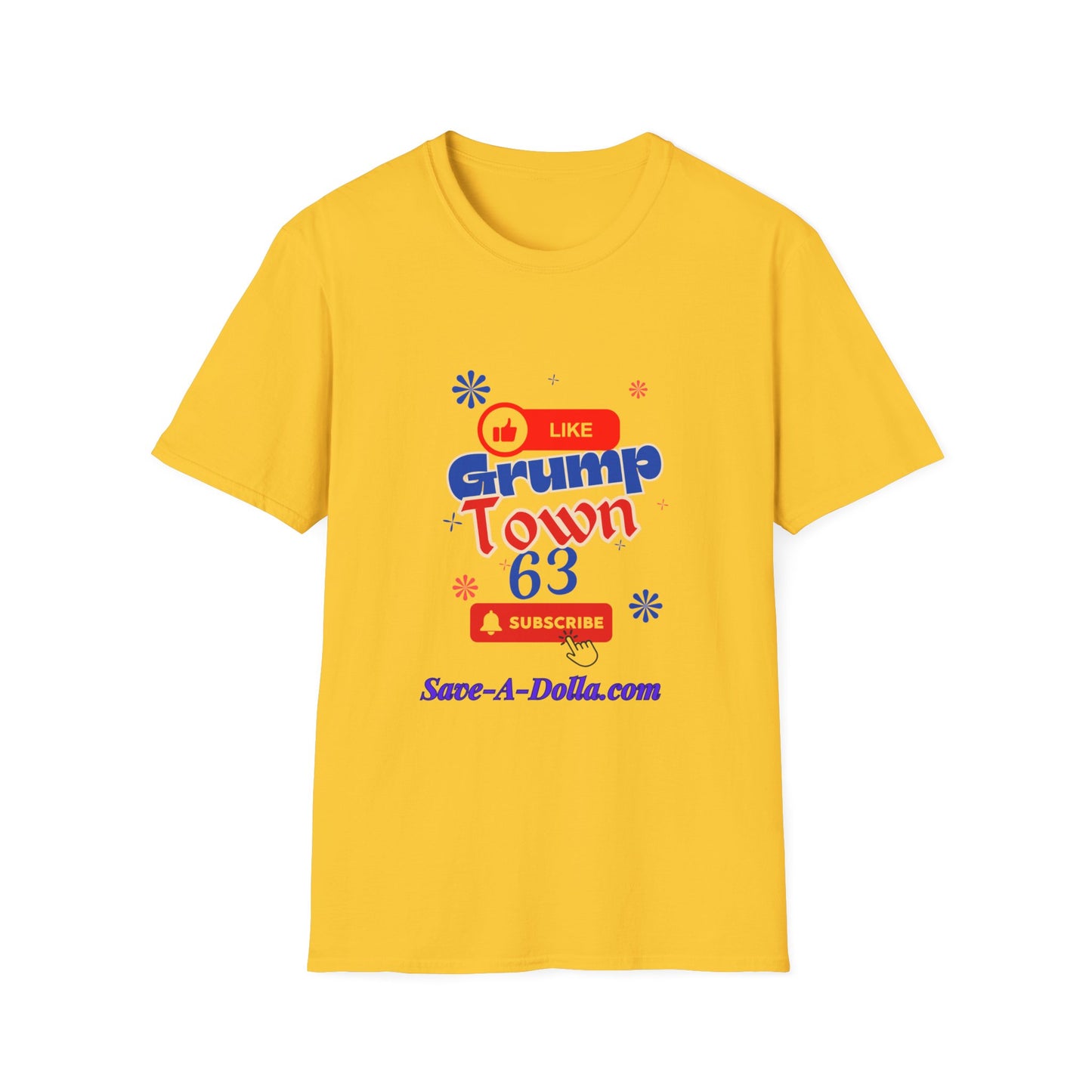 Funny Grump Town Unisex Softstyle T-Shirt - Perfect for Grumpy Friends & Gift Ideas