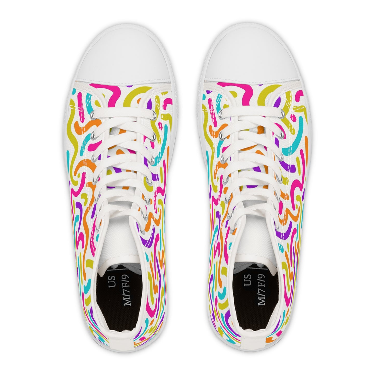 Colorful Noddle's Design, Women's High Top Sneakers