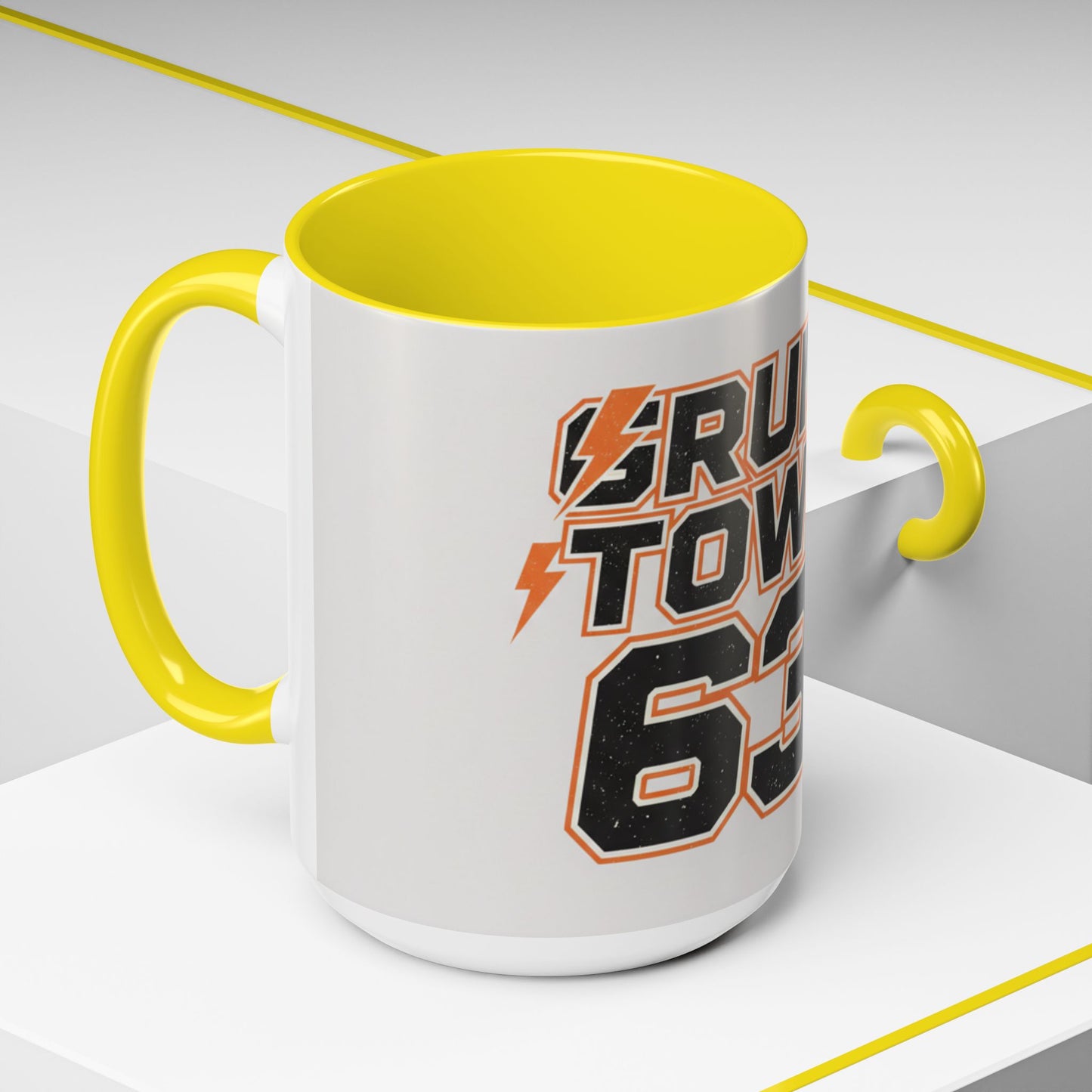 Accent Coffee Mug — 'Crump Town 63' Retro Racing Logo Coffee Mug (11/15oz)