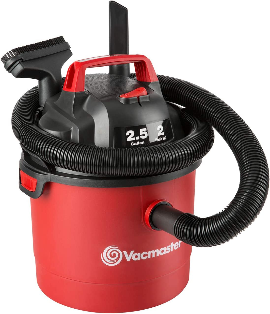 Vacmaster 2.5 Gallon Shop Vacuum Cleaner 2 Peak HP Power Suction Lightweight 3-In-1 Wet Dry Vacuum with Blower & Wall Mount Design for Cleaning Car, Boat, Pet Hair, Hard Floor