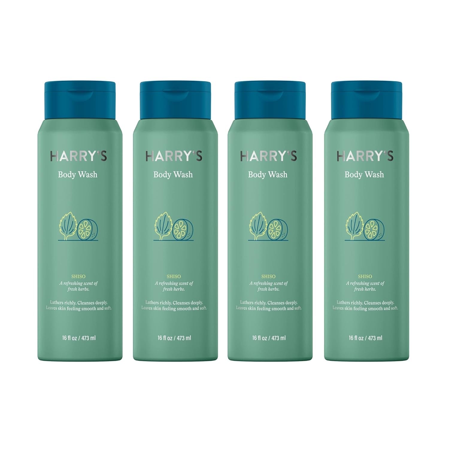 Harry'S Men'S Body Wash - Shiso - 16 Fluid Ounce, Pack of 4 (Packaging May Vary)